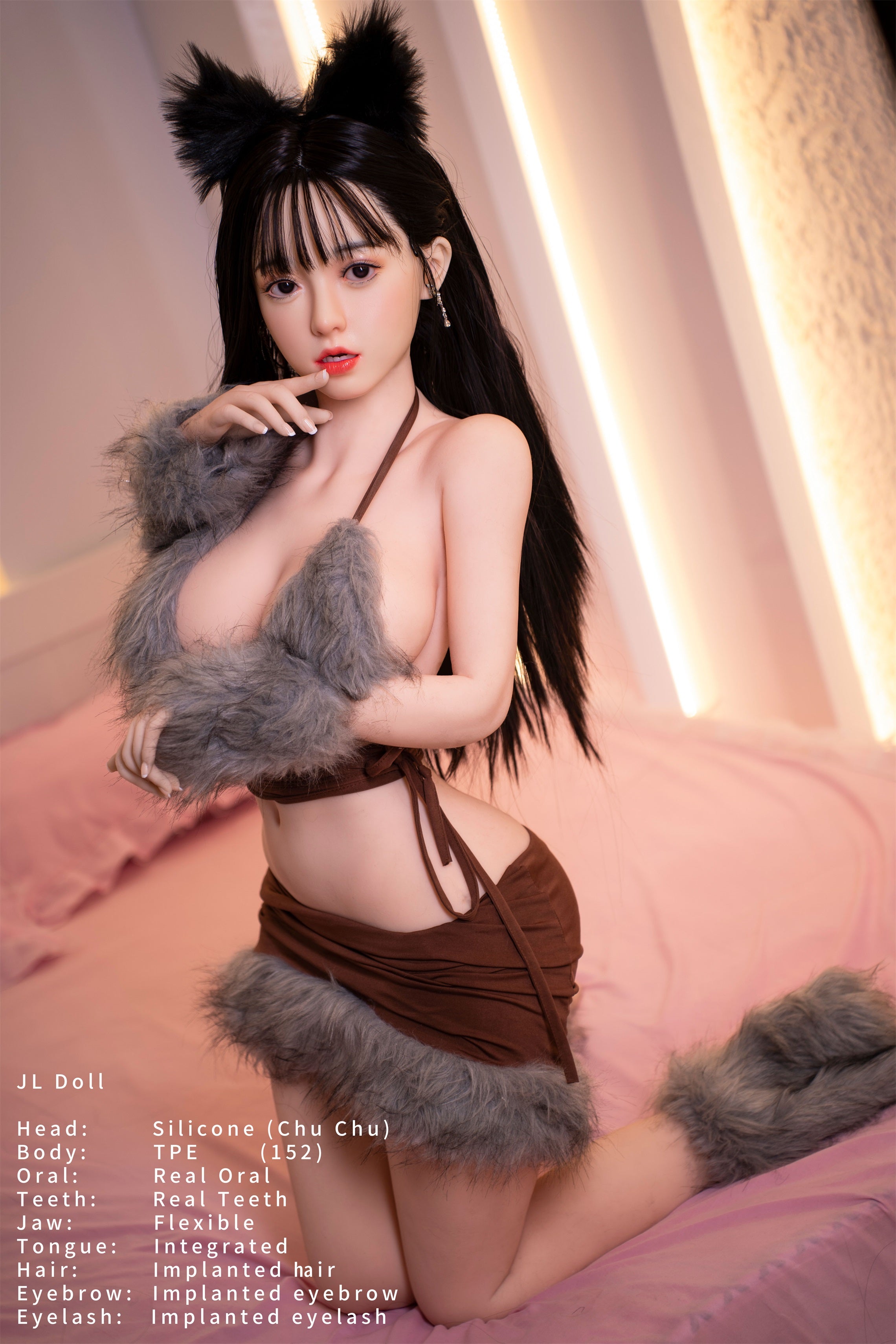 Jarliet | 4ft12 /152cm Small Breast TPE Sex Doll with ROS Silicone Head - ChuChu