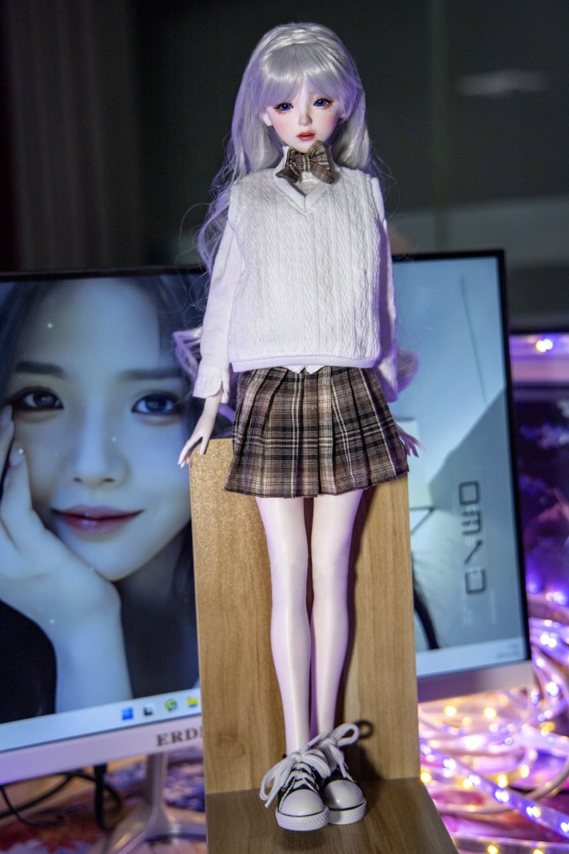 50cm/19.6in Flat Breast Anime ACG Sex Doll - Grey Hair - SuperLoveDoll