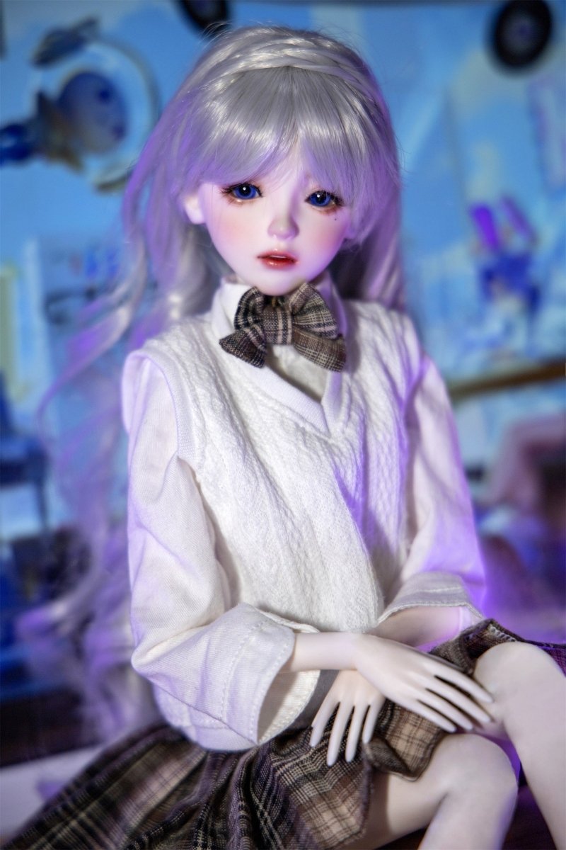 50cm/19.6in Flat Breast Anime ACG Sex Doll - Grey Hair - SuperLoveDoll