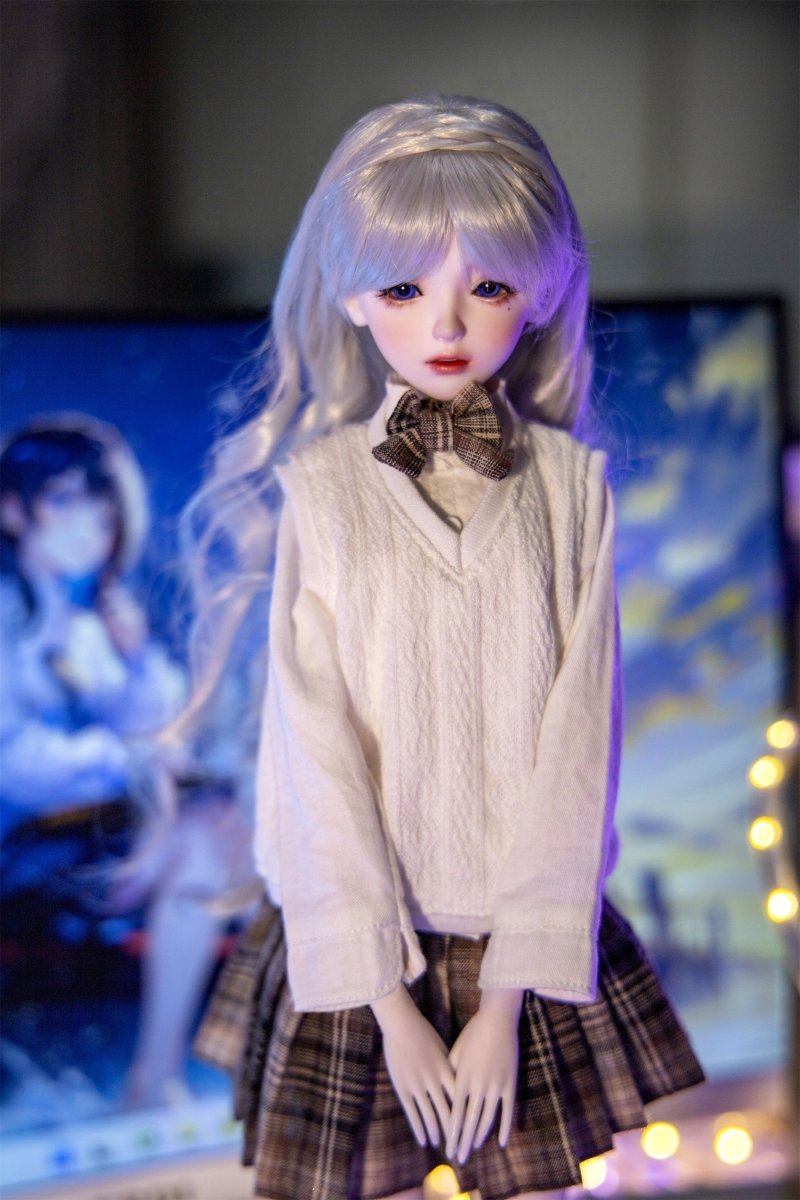 50cm/19.6in Flat Breast Anime ACG Sex Doll - Grey Hair - SuperLoveDoll