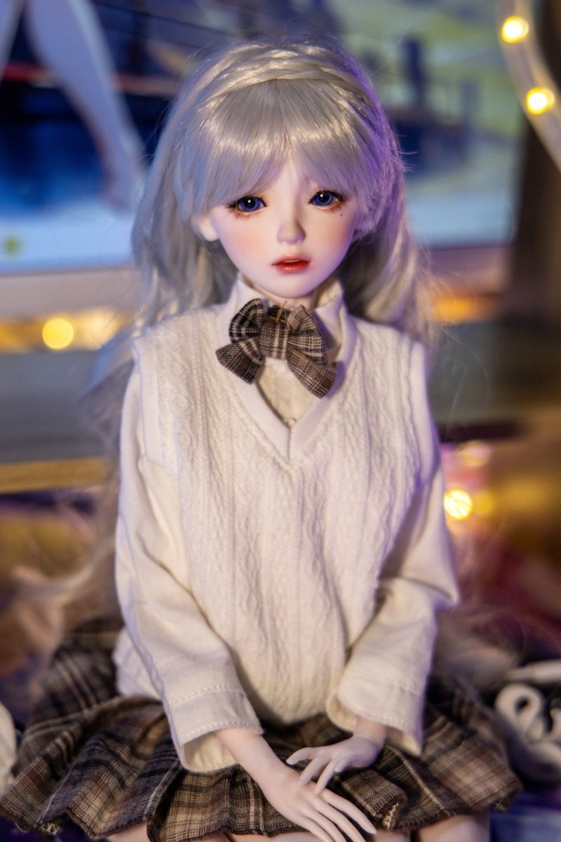 50cm/19.6in Flat Breast Anime ACG Sex Doll - Grey Hair - SuperLoveDoll